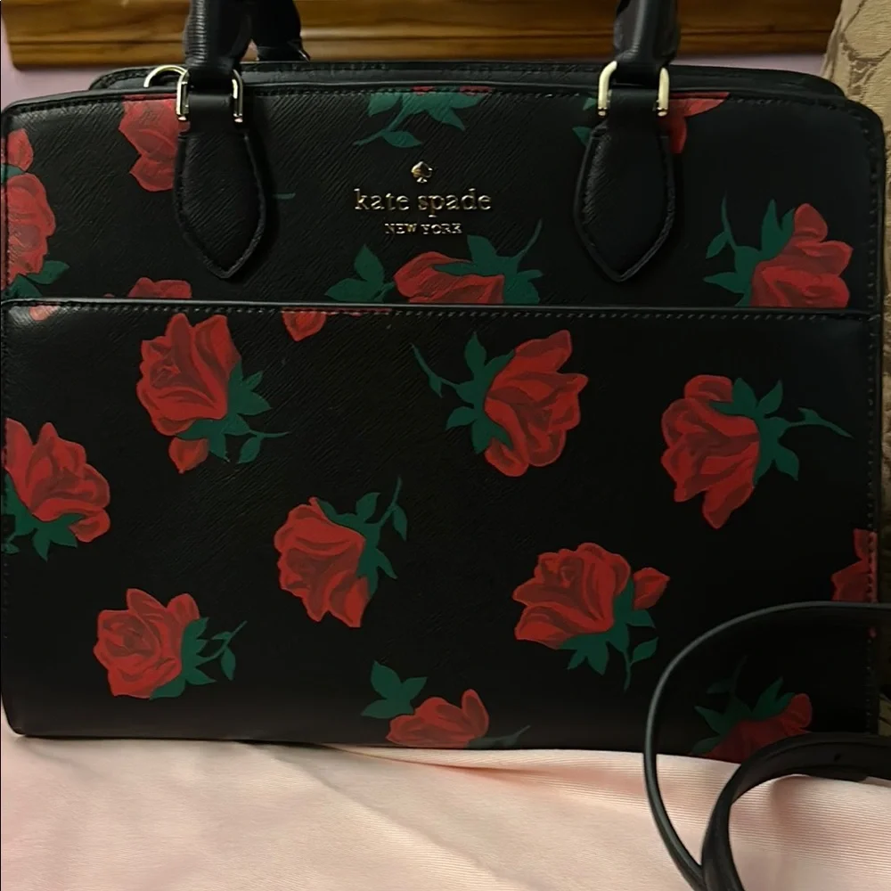kate spade Black Floral Rose Satchel